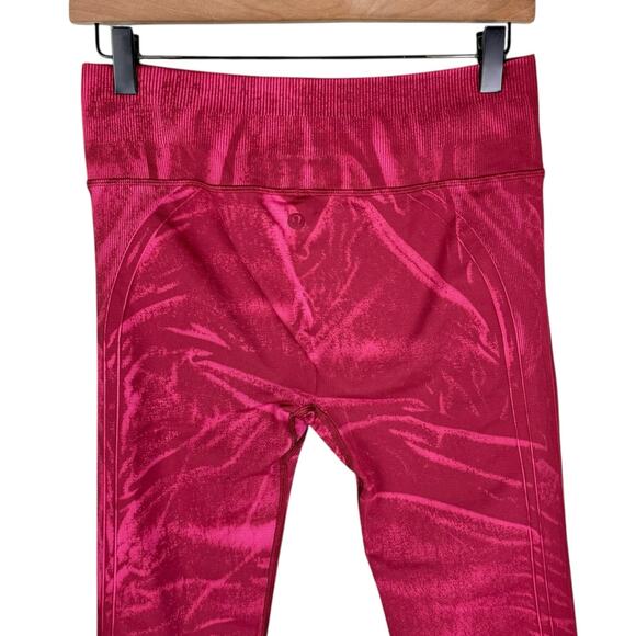 Lululemon Ebb to Street Raspberry Red Seamless High Waist Athletic Leggings - Picture 7 of 8